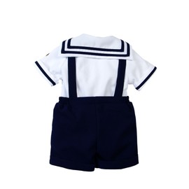 Spring Notion Baby Boys Sailor Set with Hat Style-A Small / 3-6M, Navy Blue