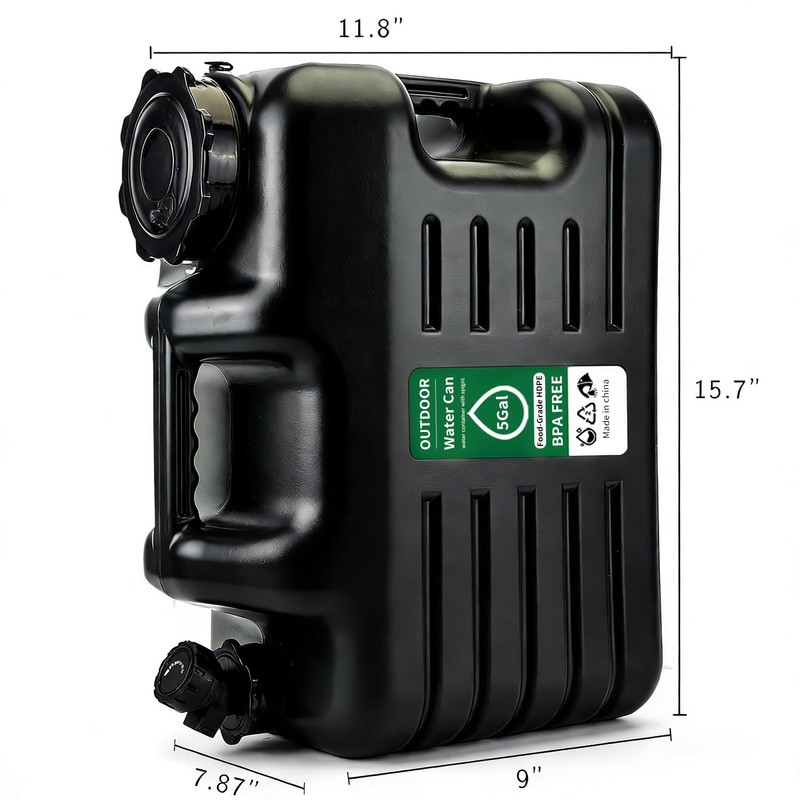 5 Gallon Water Jug with Multi-Purpose Shoulder Strap, BPA Free