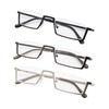 3-Pack Half-Rim Reading Glasses with Spring Hinges +4.0