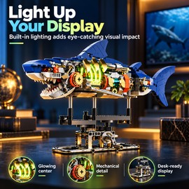 Mechanical Sea Animal Building Blocks for DIY Construction – Motorized Moving Model for Creative Building and Desktop Display