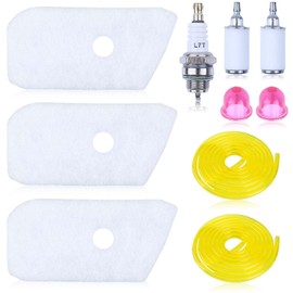 Hyceker 128LD Air Fuel Filter Line Spark Plug Kit for Husqvarna 128LD 128CD 128LDX 128L 128DJX 125L 125E 125R 124L 125LDX Gas Weedeater Brushcutter Trimmer Weed Wacker Tune Up Service Kit with Purge