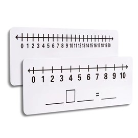 2 Pcs Dry Erase Number Line Board, Double Sided Number Line for Students, Homeschool, Teacher Supplies, Classroom, Math Game for Math Center，High Quality Durable 12 x 4 Inch 0-10, 0-20