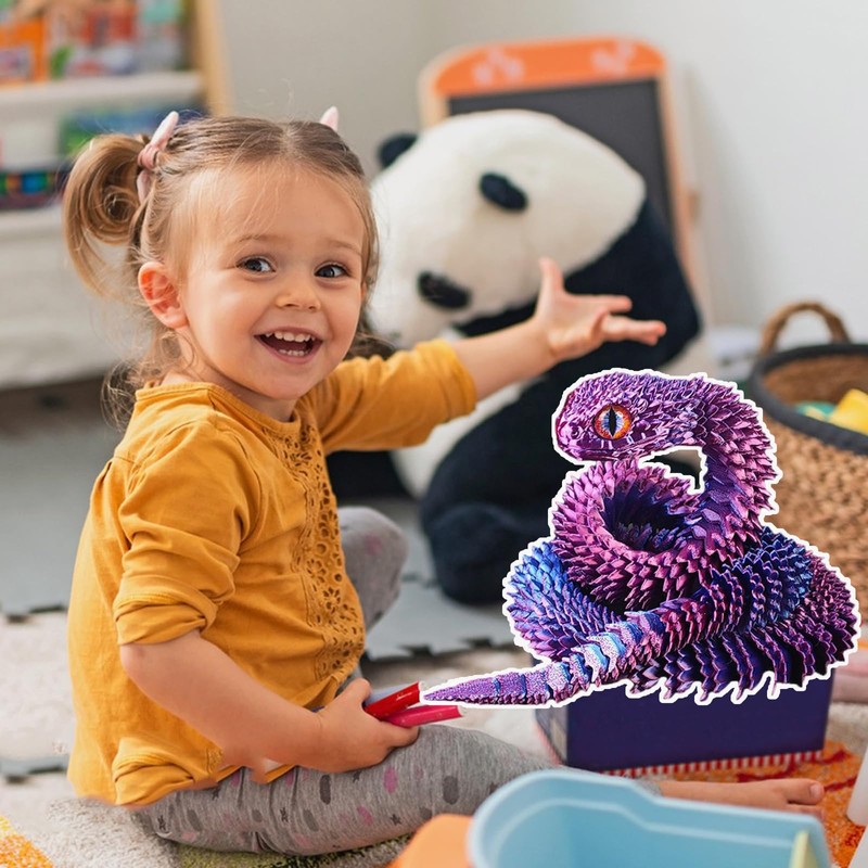 3D Printed Animals Snake Set of 3, 3D Printed Fidget