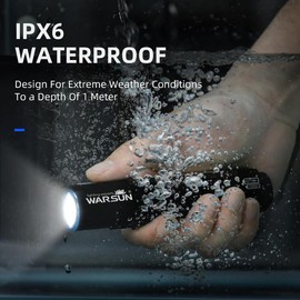 Warsun Rechargeable Flashlight High Lumens 8 Lighting Modes Portable Waterproof Flashlight for Camping, Home, and Emergency Use Lamp Outdoor