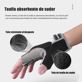 Guantes Gym, Guantes de Fitness y Ciclismo Antiderrapantes por Hombres Mujeres, Relleno Grueso Muñequera Deportivos para Entrenamiento de Levantamiento de Pesas, Crossfit, Bicicleta, Powerlifting, Negro, L