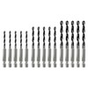 FOCMKEAS 1/4 Inch Hex Shank Drill Bit Set 15PCS(3mm-5mm), Black