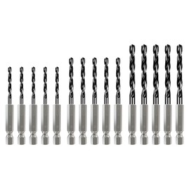 FOCMKEAS 1/4 Inch Hex Shank Drill Bit Set 15PCS(3mm-5mm), Black Twist Nitriding Impact HSS Metric Drill Bits Sets for Metal, Steel, Wood, PVC, Quick Change Design, 118 Degrees Split Point