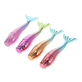 OATIPHO 4pcs Mermaid Shape DIY Lip Gloss Tubes Creative Lipstick Containers for Lip Balm Durable Cosmetic Tool for DIY Crafts and Makeup