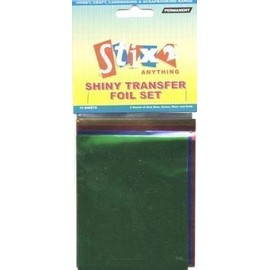 10 SHEETS TRANSFER FOILS ASSORTED COLOURS RED BLUE GREEN SILVER & GOLD