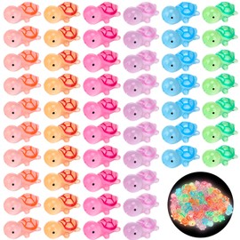 Guiqulai 60 Pcs Mini Turtles Luminous Tiny Turtle Mini Resin Turtle Toy Mini Resin Animals Sea Turtles Mini Figures Marine Animals Miniature Figures Sea Animals for Garden Aquarium Dollhouse Decor