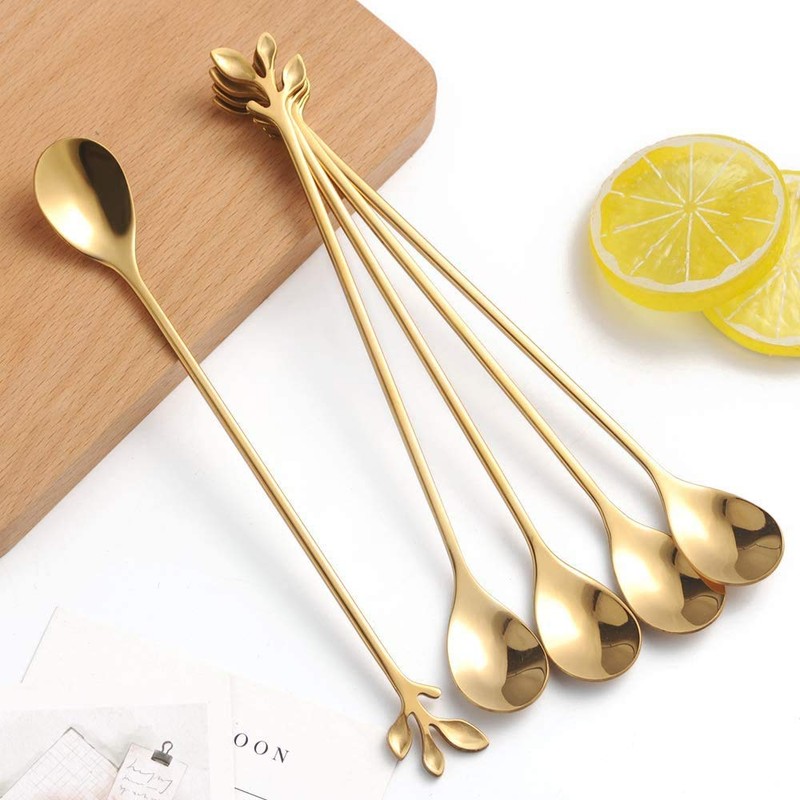 Long Handle Iced Tea Spoons Set of 6, Comicfs 7.6"