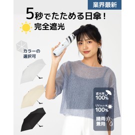 konciwa Memory Foam (Parasol that folds in 5 Seconds), Lightweight, Folding Umbrella, 100% UV Protection, 100% UV Protection, 100% Protection, Heat Blocking, One-Touch, Automatic Opening/Closing,