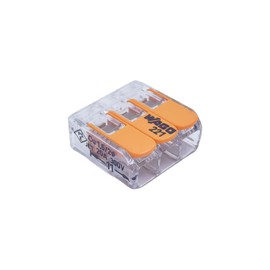 WAGO 221-413 3-Hole Spring Type Terminal Block 4MM ² Wire Connector with Operating Rod（Box of 50PCS）