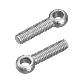 sourcing map 4Pcs M8 x 35mm Lifting Eye Bolts, 304 Stainless Steel Machinery Shoulder Swing Bolt Lifting Ring Eyebolt for Pipeline Gate Valves, Building Steel Pipe Fasteners, Silver