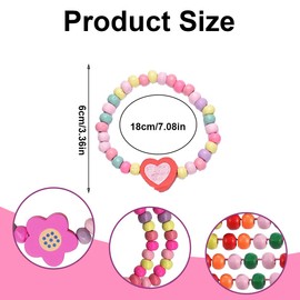 KQNM Pack of 12 Bracelets for Girls, Colourful Bracelets, Friendship Bracelets, Children's Birthday Gift, Party Favours for Girls, Friendship Bracelets for Children, Children's Jewellery