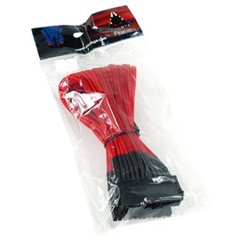 Phobya 24Pin Netzteil Verlängerung Einzel Sleeving 30cm - UV Rot