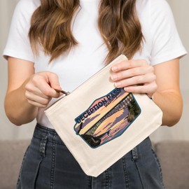 Whidbey Island, Washington, Deception Pass, Eagle and Orcas at Sunset, 100% Cotton Zipper Pouch, Travel Accessory, Go Bag