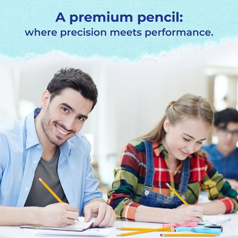 Rosmonde 1250 Bulk Yellow Pencils, Pre Sharpened #2 HB, Easy