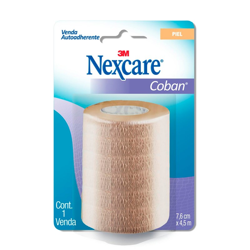 3M Nexcare, Coban Venda Autoadherente para Piel, Color Beige -