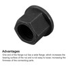 sourcing map M18 Flange Hex Nuts, 2pcs Grade 8.8 Carbon