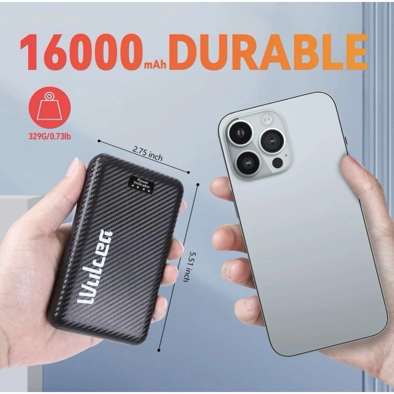 Wulcea Ultra-Compact 16000 mAh 5V 7.4V Battery Pack DC and