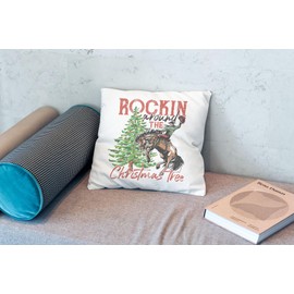 OFlich Western Christmas Pillow Covers 18x18, Western Cowboy Christmas Pillows Decorative Throw Pillows, Western Vintage Christmas Pillow Cases, Western Outdoor Christmas Pillow Covers