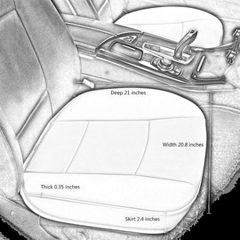 EDEALYN Ultra-Luxury PU Leather Car Cushion Car seat Cover for Most Four-Door Sedan&SUV,Single seat Cover Without backrest 1pcs(W20.5× D21×T 0.35 inch)