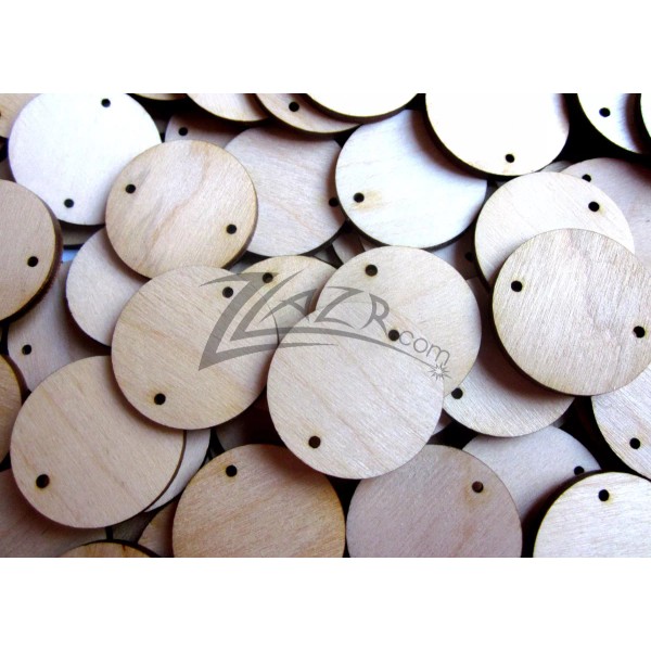 ZLazr.com (50) 1 inch x 1/8" Wooden Circle Family DATE