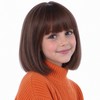 Kids Brown Bob Wig with Bangs Girls Short Brunette Wig