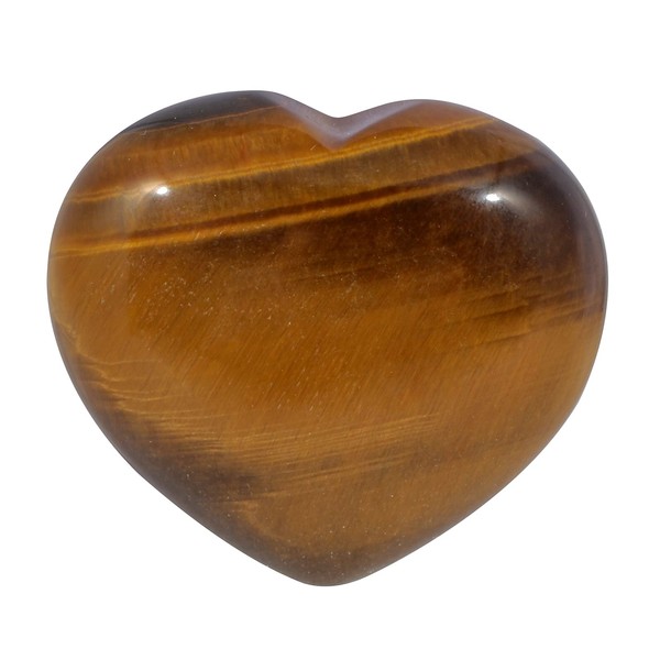 Loveliome Tiger's Eye Heart Love Palm Pocket Stone Healing Chakra Energy Stone(1.8 Inch)