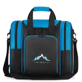 Himal Bowling Ball Bag for Single Ball - Bowling Ball Tote Bowling Bag with Padded Ball Holder - Fits Bowling Shoes Up to Mens Size 14 - Color: Blue