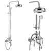 gotonovo Polished Chrome Exposed Pipe Bathroom Shower System Wall Mount