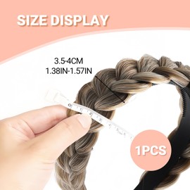 1Pcs Plait Hair Bandhair Elegant Head Hoop Braid Headband with a Clip at the Top, for Girls Women Accessorries Highlighted (Mixed color, One Size)