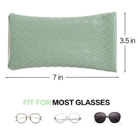 Vemiss 3 Pack Glasses Case,Squeeze Top Soft Portable Pouch for Sunglasses Eyeglass (Pink Green Purple)