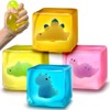 Ice Cube Stress Ball, 4PCS Dinosaur Squishy Squeeze Toys for