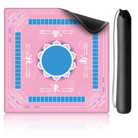 Mahjong Mat 33"x33" (3mm Thick) - Anti-Slip, Noise Reduction Gaming Table Pad with Rules for American Mahjong/Poker/Dominoes/Board Games & Tile Games (Includes Carry Bag)