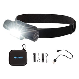 K-Bern K-Bern Rechargeable Headlamp. 1500 Lumen, Ultra Bright Head Lights for Forehead. Waterproof, Lightweight Aluminum, 2600mAh Battery, Perfect for Dog Walking, Camping, Hiking & Hard Hats