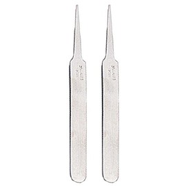 ToolUSA (2 Pack) 4.25" (10.8 cm) Narrow Sharp Tweezers | Stainless Steel | Extra Precise Point | Essential for Crafting