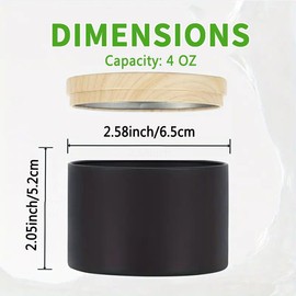 ABK ABK 24PCS 4oz Black Candle Tins, Black Matte Candle Jars with Wood Grain Lids for Candle Making,Black Empty Metal Candle Container for Making Candles