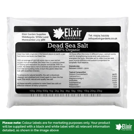 Elixir Gardens Dead Sea Salt | Organic 100% Natural Salts | Various Sizes 250g-25kg | 250g Bag