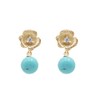 Bohemian Turquoise Geometric Flower Drop Earrings Ethnic Boho Jewelry for