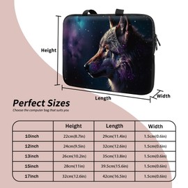 Universal Laptop Sleeve Tablet Case 12 inch, Magic Wolf Slim Carrying Case Durable Handbag Travel Laptop Bag for Surface Pro 9 8 7/Laptop Go 2 3, MacBook Air 11/12