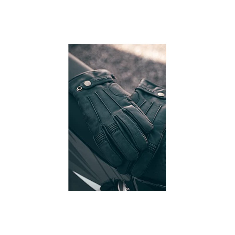 Texpeed Men's Leather Motorcycle Gloves - Biker Winter Warm Gloves