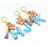 TTYY Initial Letter Keychains for Girls Women Pink Purple Green