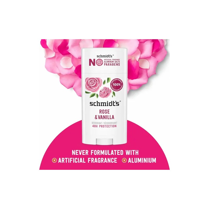 Desodorante Natural Unisex Aroma Rosa Y Vainilla 2 Pz