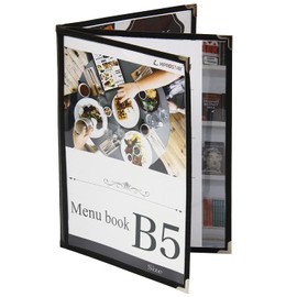 Menu Book PRO-MB5-6 Pages (3 Sheets 6 Sides) B5 Size Medium Bound (Black).