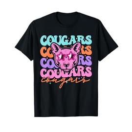 Groovy Cougars School Spirit Tie Dye Girl Kid Women Teacher T-Shirt