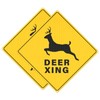 2 Pack Deer Xing Crossing Signs 18" x 18" Reflective