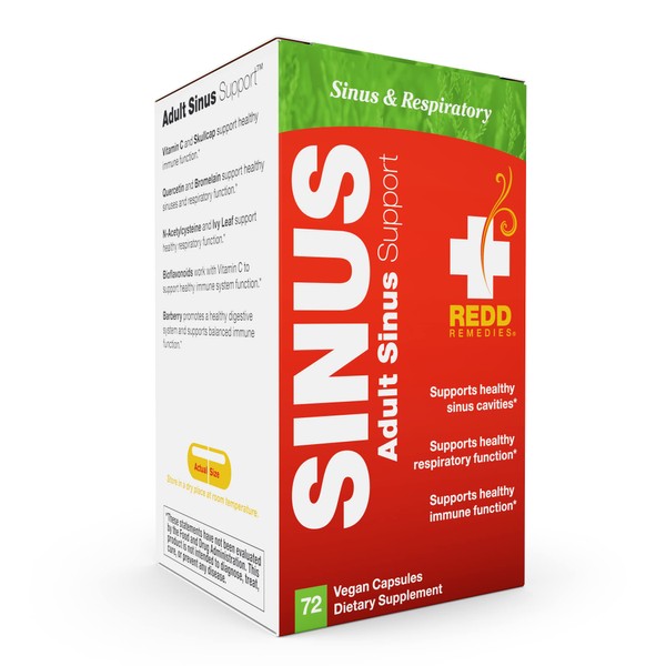 Redd Remedies, Adult Sinus Support, Respiratory and Immune Health Formula, 72 Capsules
