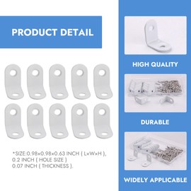 30Pcs 1 x 1 Inch L-Shape Corner Braces White Stainless Steel Corner Brace Heavy Duty Right Angle Joints with Screws 90 Degree Support Braces Fasteners for Bookshelves, Drawers, Cabinets & Chairs
